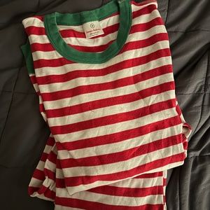 Adult Hanna Anderson Pajamas, Medium Red and white stripe Christmas